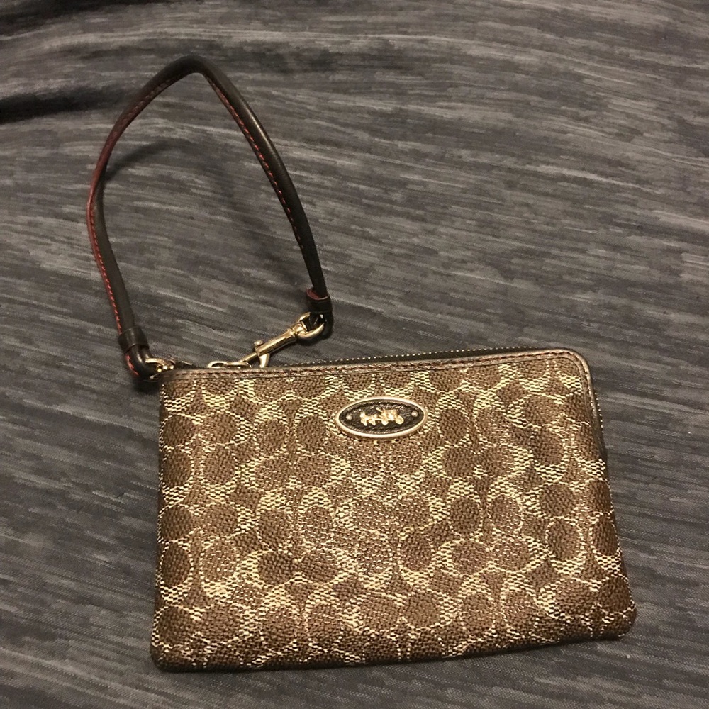 Brown Coach wristlet